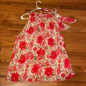 INC silk floral blouse